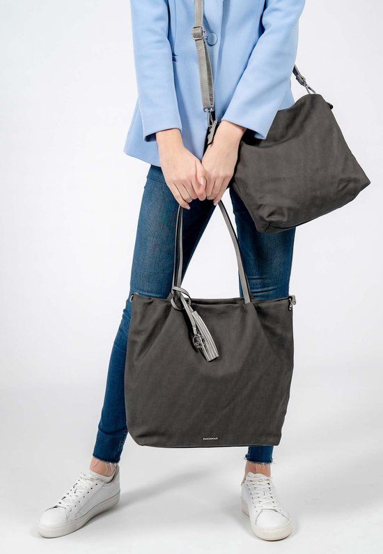 Emily &amp; Noah - Shopper 3 in 1 "Elke" Groot - Grijs