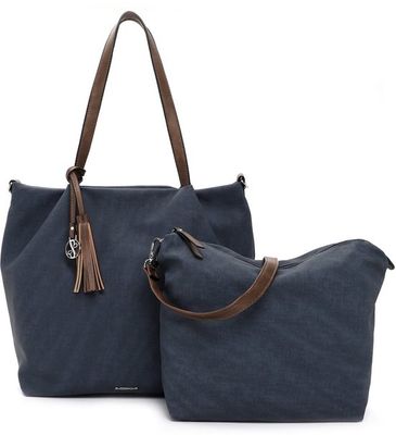 Emily &amp; Noah - Shopper 3 in 1 &quot;Elke&quot; Groot - Blauw/Taupe