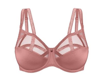 Louisa Bracq – Full Cup Bra “Série” – Old Rose – Geometric Embroidery