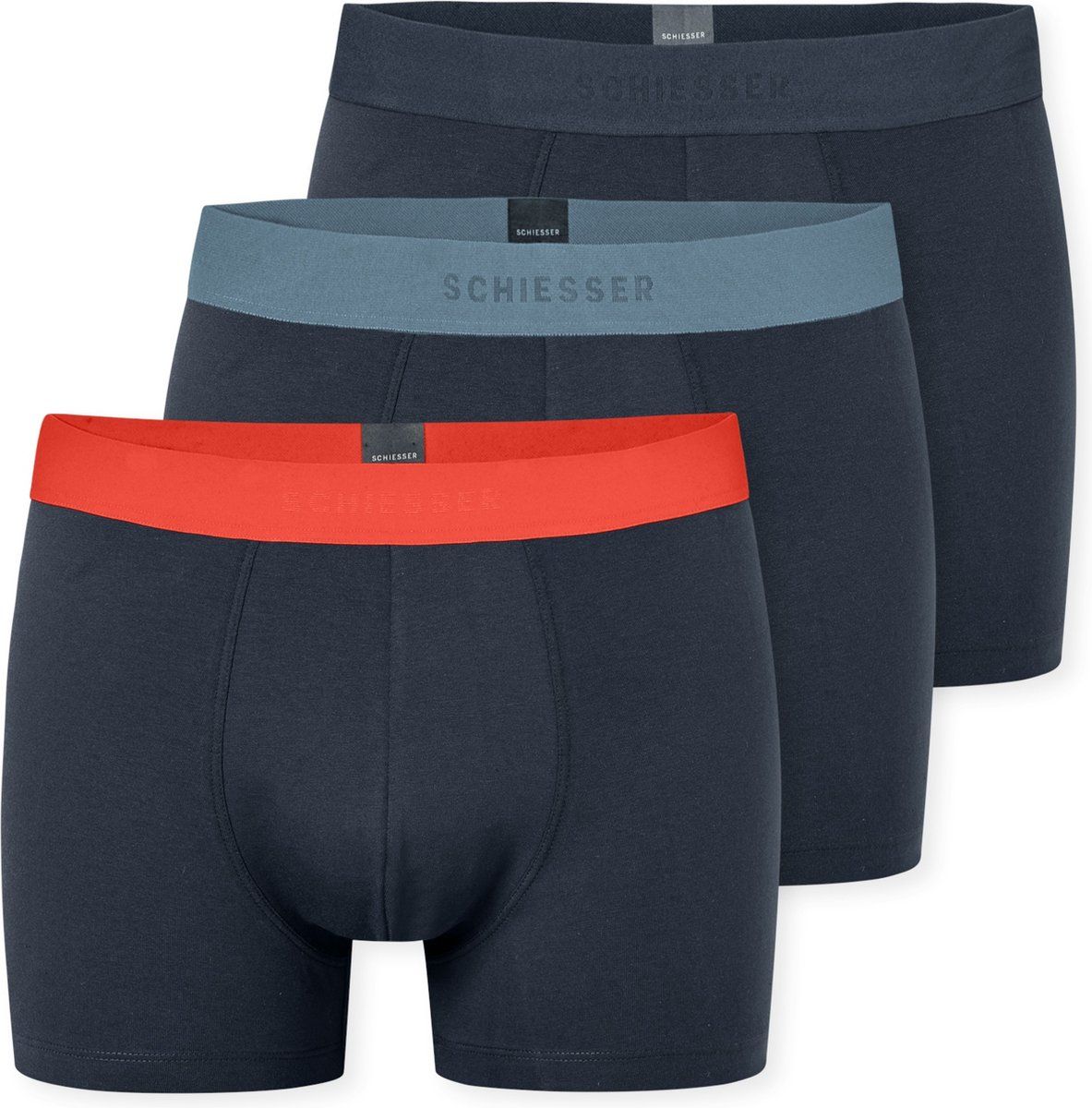 Schiesser Short Heren - 3 stuks - Organic Cotton - geweven elastische tailleband - meerkleurig - 95/5