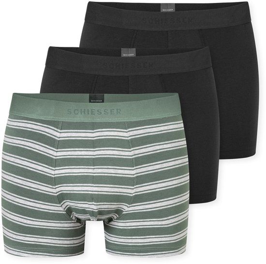 Schiesser Short Heren - 3 stuks - Organic Cotton - geweven elastische tailleband - meerkleurig - 95/5