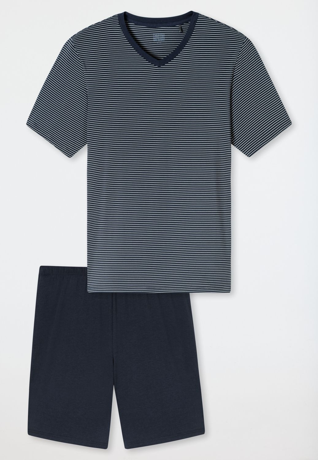 Schiesser - Long Life Soft Pyjama - Donkerblauw Gestreept