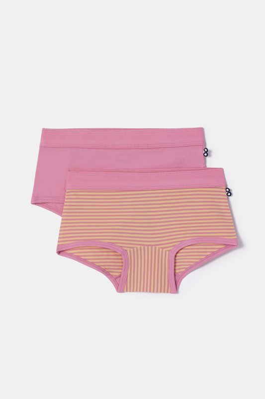 Woody - Duopack Meisjes Shorty - Roze + Streep