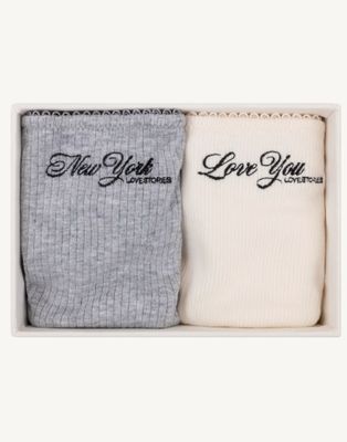 Love Stories - Duopack Slips &quot;Clio&quot; - Grijs/Ecru