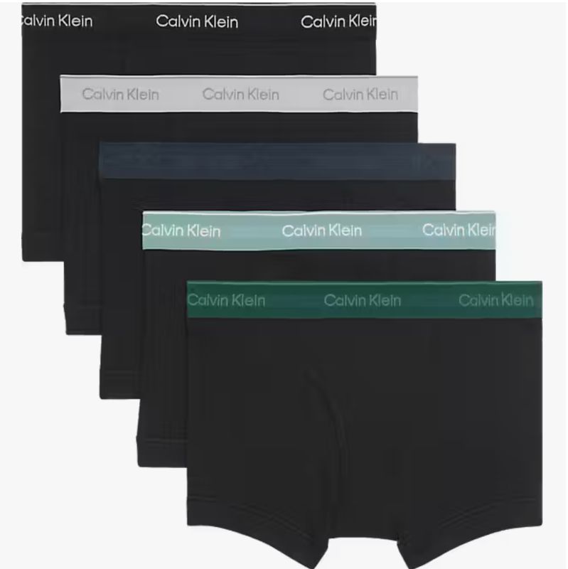 Calvin Klein - 5-pack Cotton Boxers - Zwart met Groentinten Band