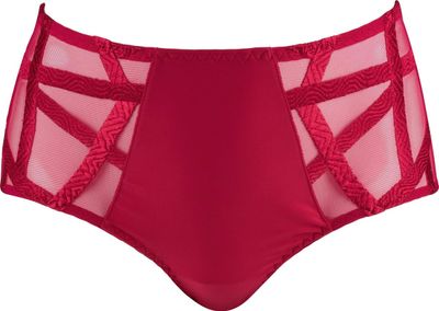 Louisa Bracq – Slip “Série” – Luxury Geometric Embroidery - Red