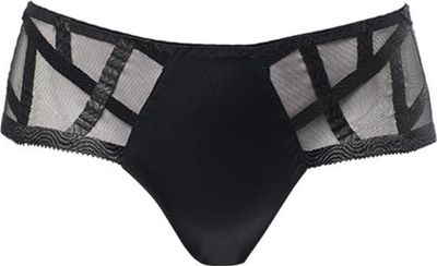 Louisa Bracq – Slip “Série” – Luxury Geometric Embroidery - Black