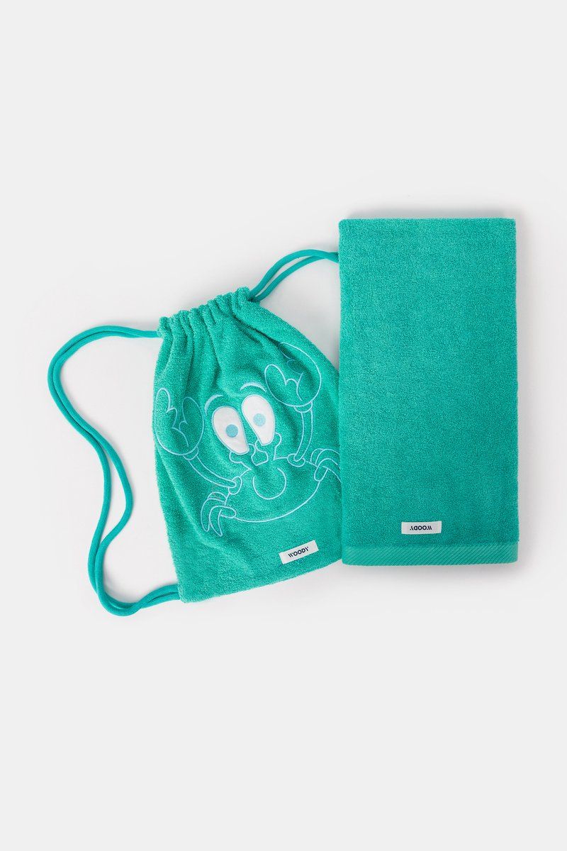 Woody - Handdoek Turquoise - 70 x 140cm