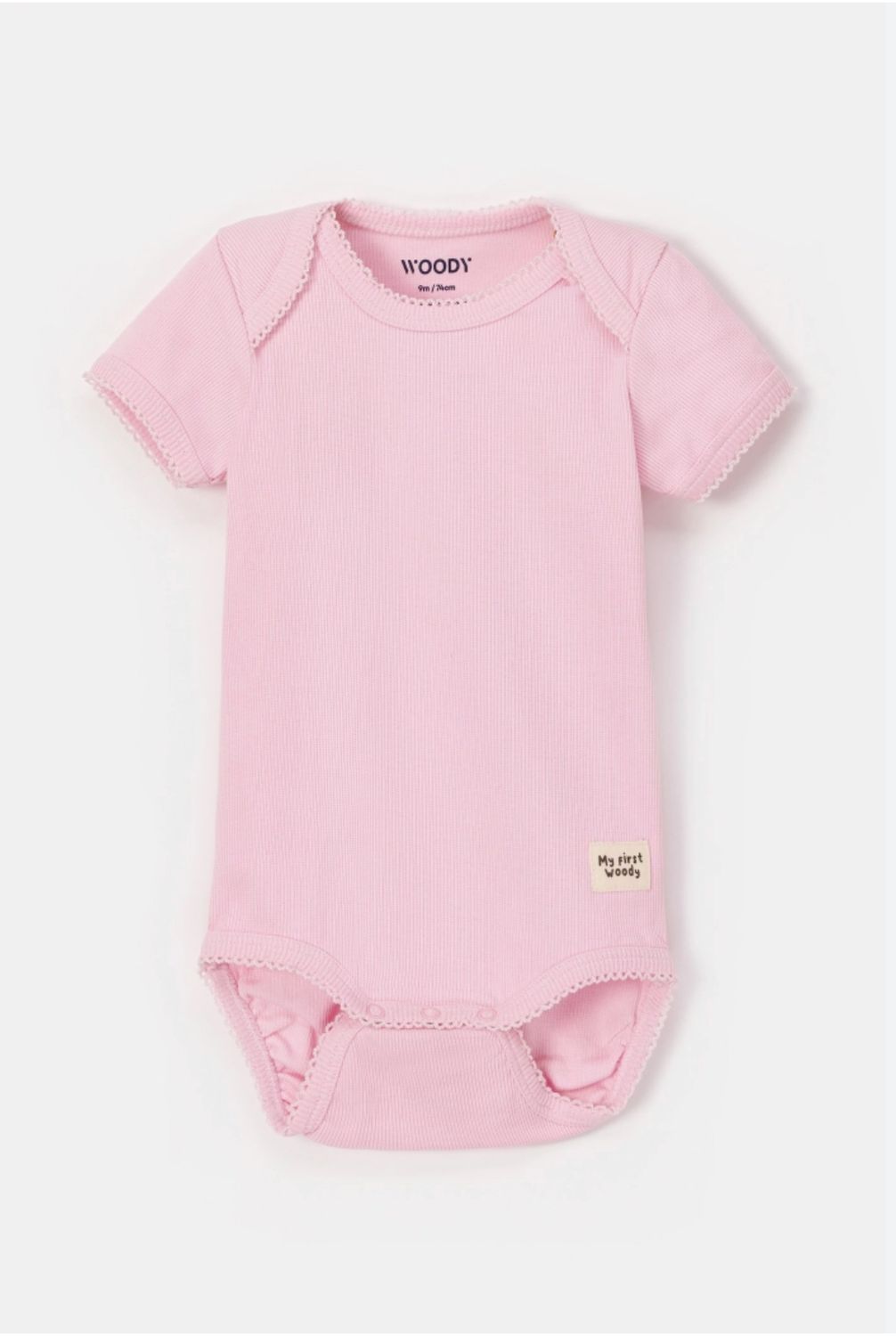Woody - My First Woody - Roze romper van katoen