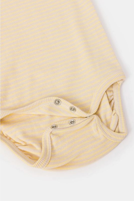 Woody - My First Woody - Gele romper van katoen - gestreept
