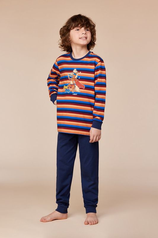 Woody - Jongens/Heren Pyjama - Multicolor Gestreept