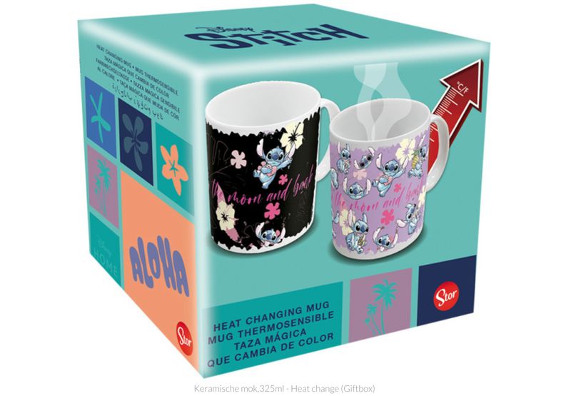 Lilo &amp; Stitch - Keramische mok,325ml - Heat change (Giftbox)