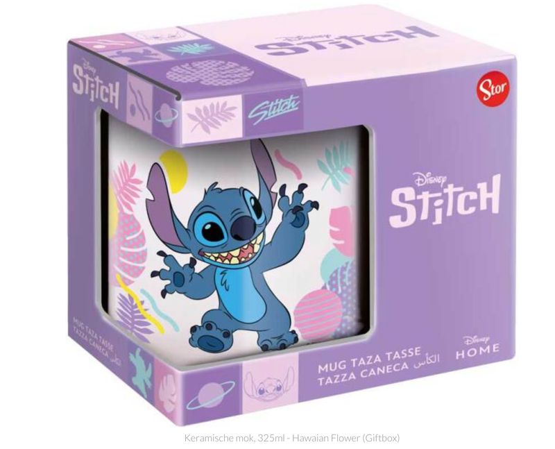 Lilo &amp; Stitch - Keramische mok, 325ml - Hawaian Flower (Giftbox)