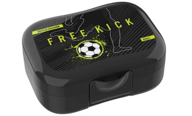 Lunch Buddies: Koekendoosje &quot;Football&quot; 130x95x50mm