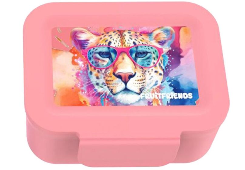 Lunch Buddies: Koekendoosje &quot;Animals&quot; - Leopard, 130x95x50mm