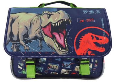 Jurassic World: Schooltas met 2 compartimenten + voorzakje, 31,5x41x15cm