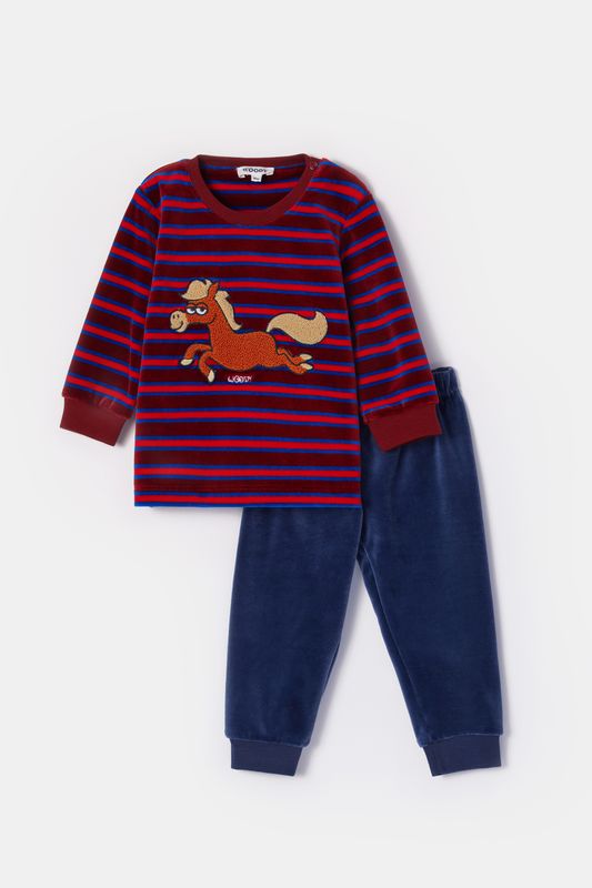 Woody - Baby Jongens Pyjama - Rood Gestreept