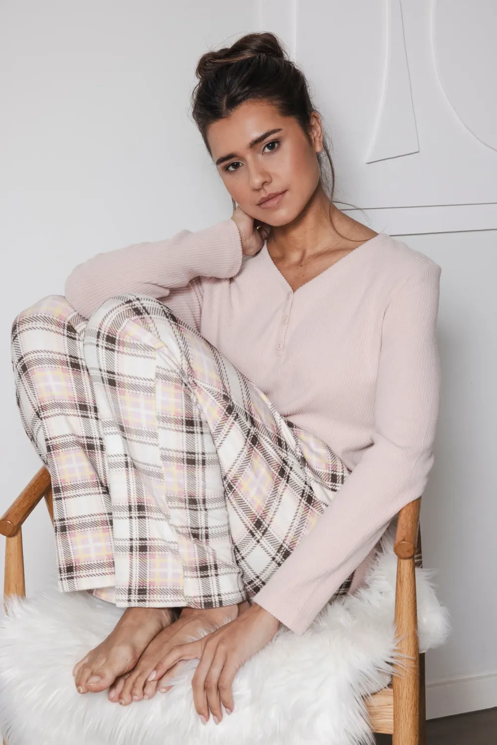 Pastunette - Pyjama / Huispak Pink Checks