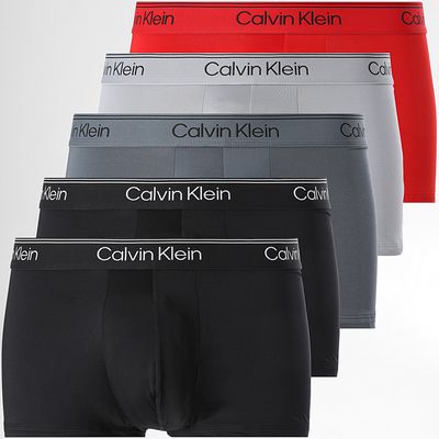 Calvin Klein - 5-Pack Low Rise Microfibre Stretch Boxers - Zwart/Rood/Grijstinten