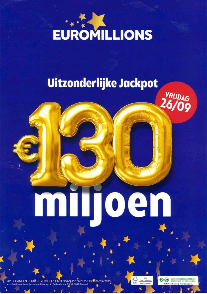 SPEELPOT EUROMILLIONS 26/09/2025