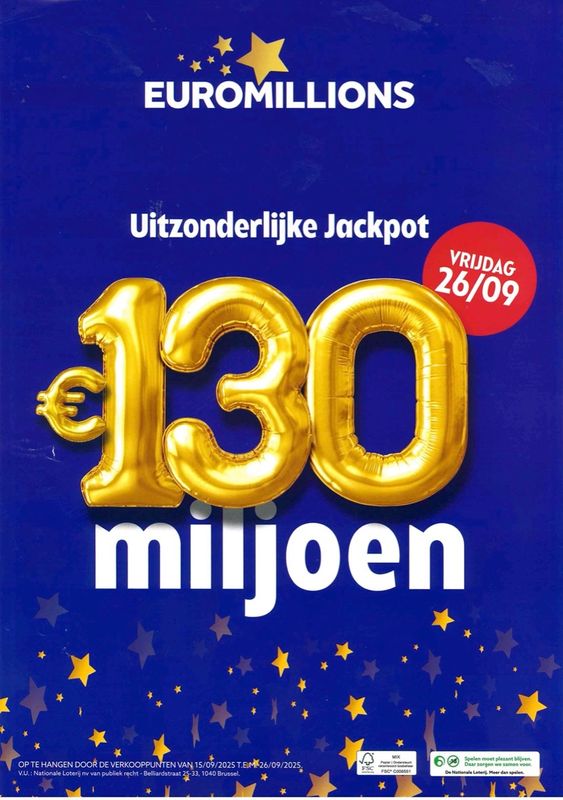 SPEELPOT EUROMILLIONS 26/09/2025