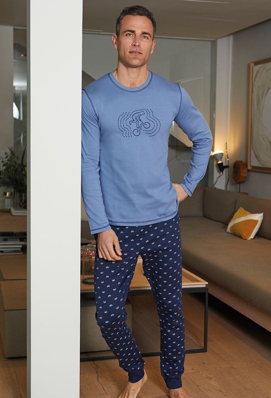 Barandi - Heren Pyjama &quot;Cooper&quot; - Blauw