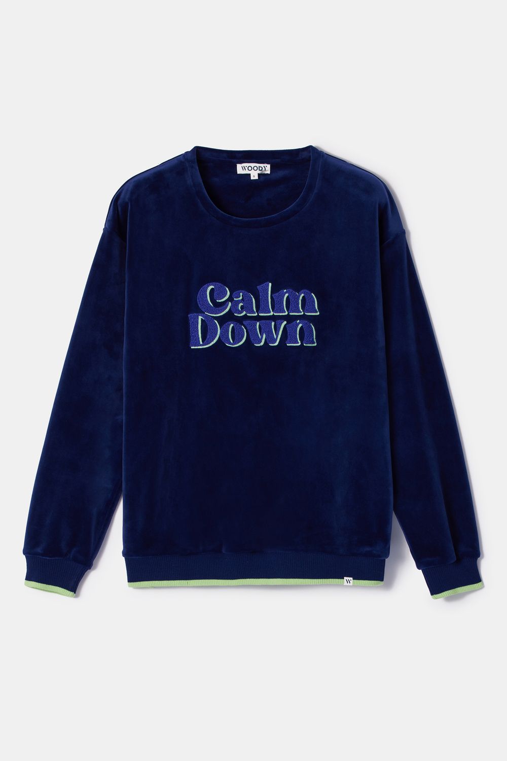 Woody - Dames Huispak - Pyjama Velours - Donkerblauw