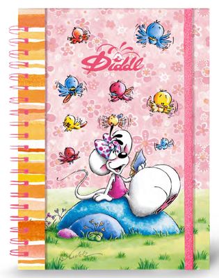 Diddl -notitie boek met met glitter elastieke band *** PRESALE mei/26 ***