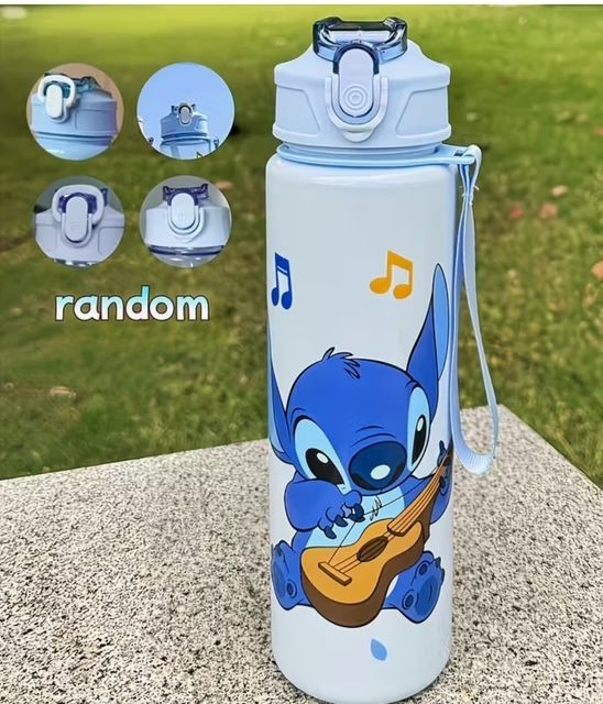 Disney Stitch Drinkfles – 4 Designs – 800 ml – Lekvrij &amp; Herbruikbaar - Blauw