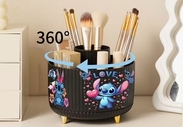 Disney Stitch Cosmetica Houder – 360° Draaibaar – Make-up Organizer – Zwart