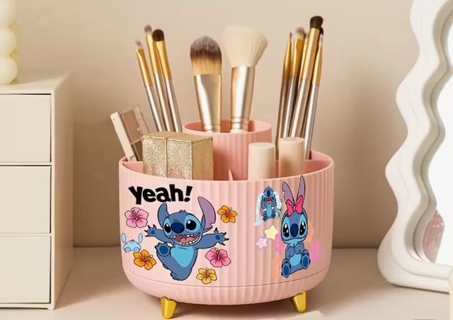 Disney Stitch Cosmetica Houder – 360° Draaibaar – Make-up Organizer – Roze