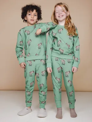 Snurk - Kids Sweater &amp; Broek &quot;Donkeys&quot; - Groen