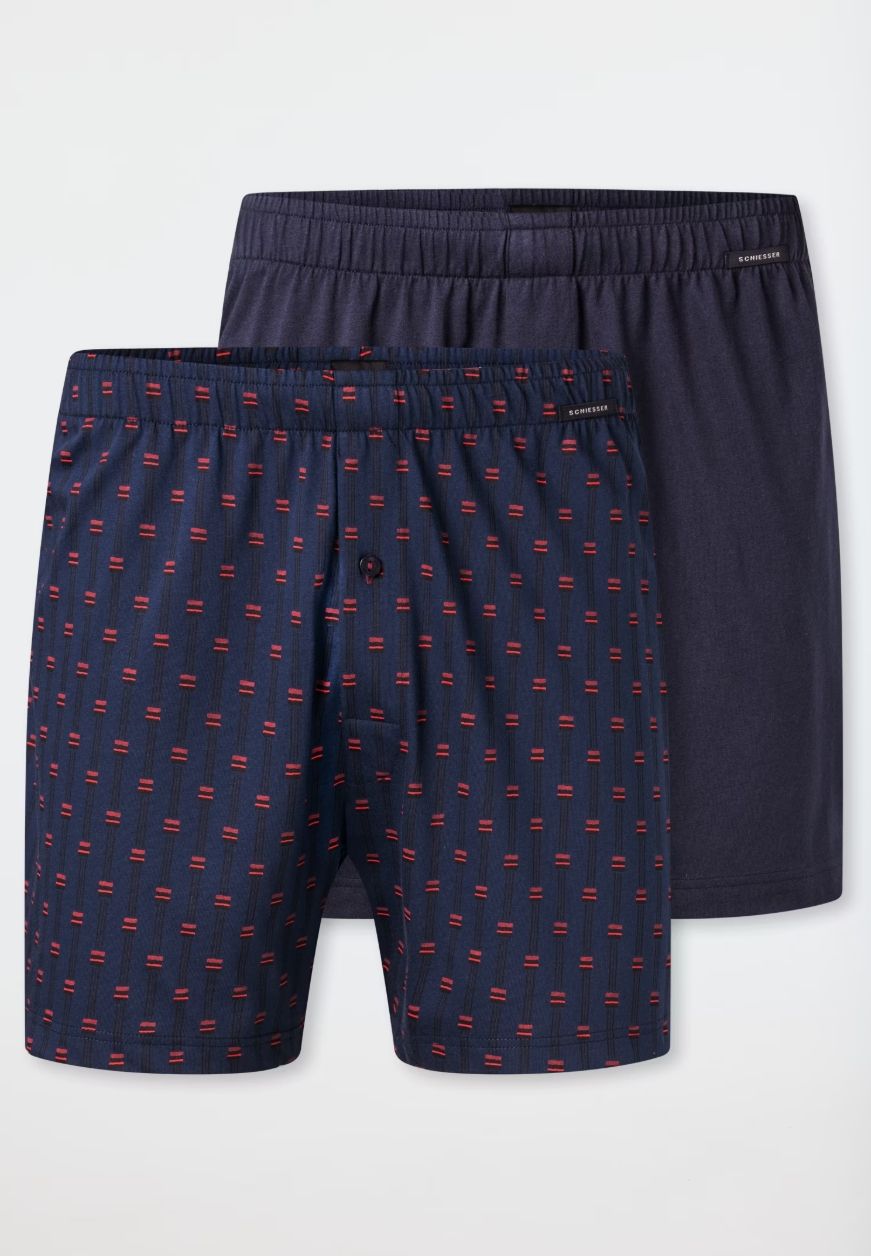 Schiesser - Duopack Boxershorts - Donkerblauw