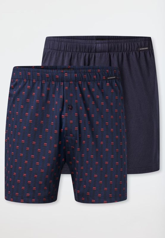 Schiesser - Duopack Boxershorts - Donkerblauw