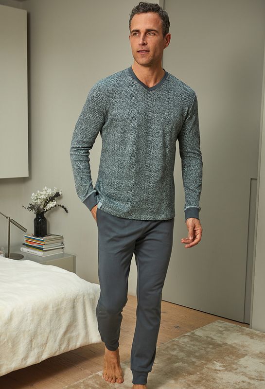 Barandi – Men’s Pyjamas “Gary” – Blue-Grey