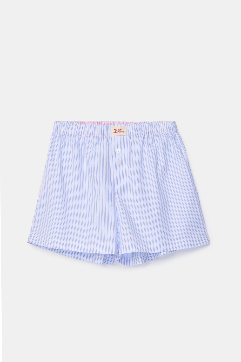 Woody × Kirilove – Boxershort – Blauw-Gestreept – Unisex / Tieners – Limited Edition Capsulecollectie
