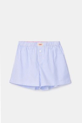 Woody × Kirilove – Boxershort – Blauw-Gestreept – Unisex / Tieners – Limited Edition Capsulecollectie
