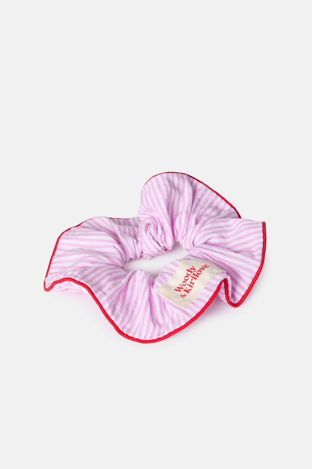 Woody &amp; kirilove - scrunchie - roze streep