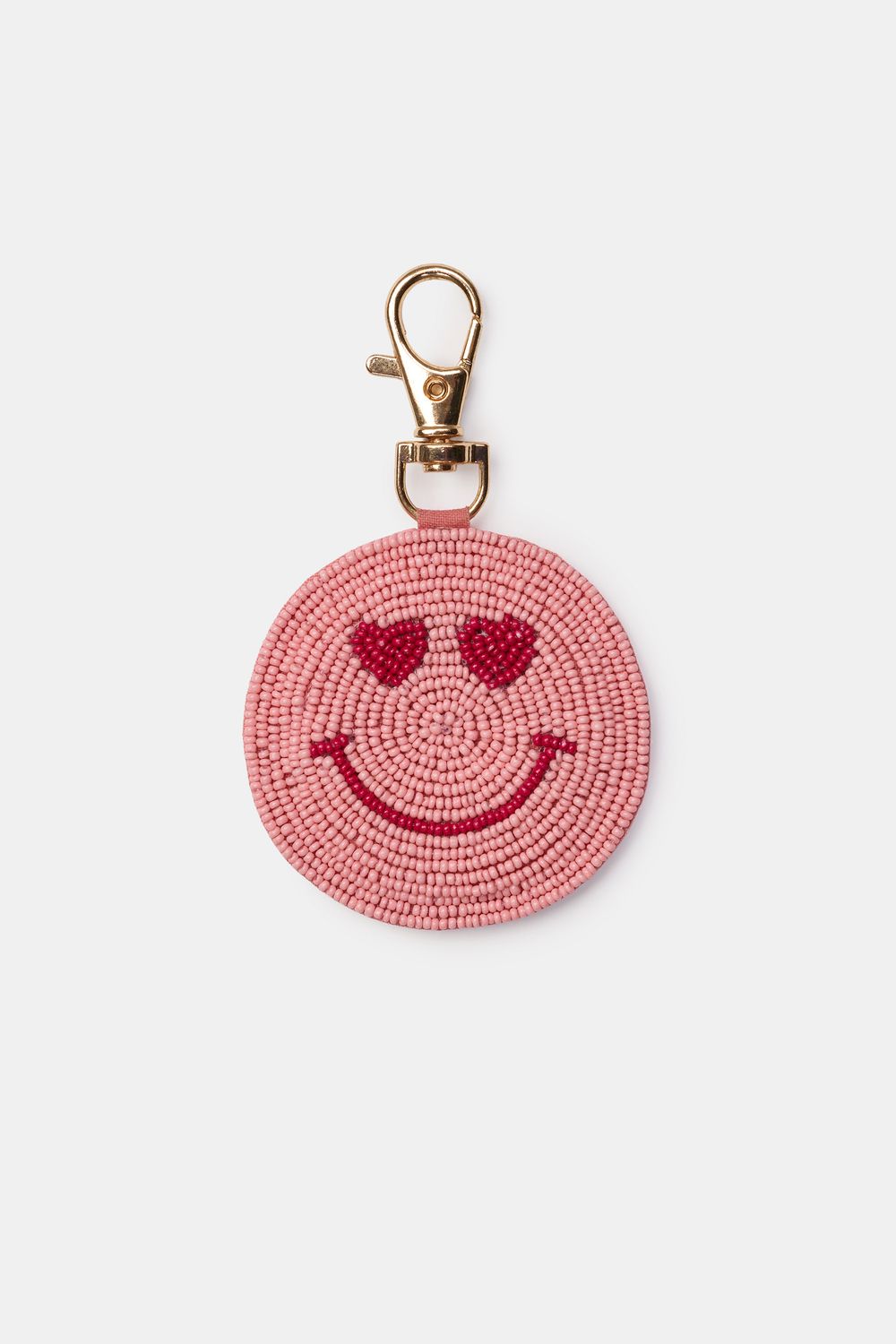 Woody &amp; kirilove - sleutelhanger - roze smiley