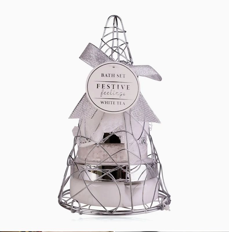 Cadeauset Feestelijke Gevoelens, Witte Thee, Draadmand
