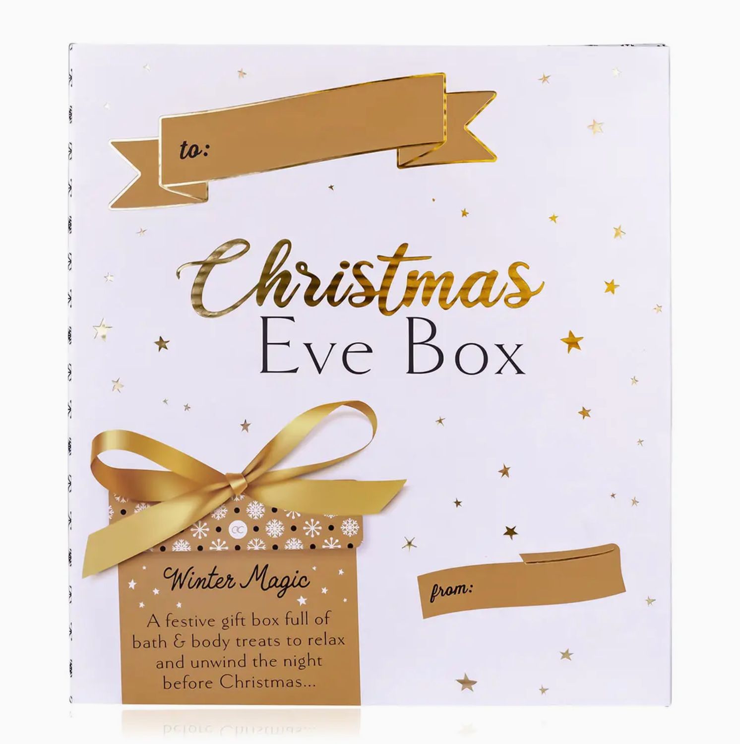 Kerst - Geschendoos - WINTERMAGIE voor een ontspannen avond voor Kerstmis, incl. 200ml schuimbad, 60g badzout, geurkaars, 15g net-spons, deurhanger, geur: vanille &amp; muskus