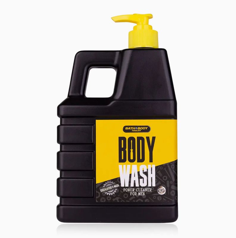 Douchegel BATH &amp; BODY TOOLKIT, verzorgende douche in XL pompdispenser in jerrycanvorm, 740ml, geur: sandelhout &amp; musk