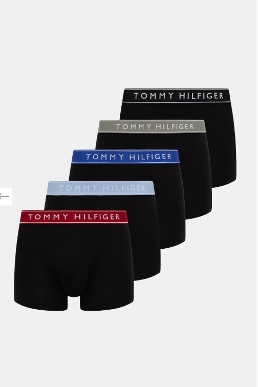 Tommy Hilfiger - 5-pack Boxershorts - Zwart met gekleurde logoband