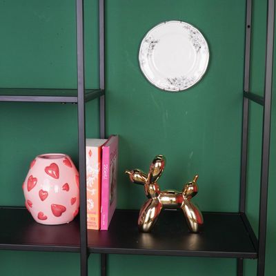 Housevitamin - Ornament-ballonhond standbeeld- keramisch-goud 20x9x19 cm