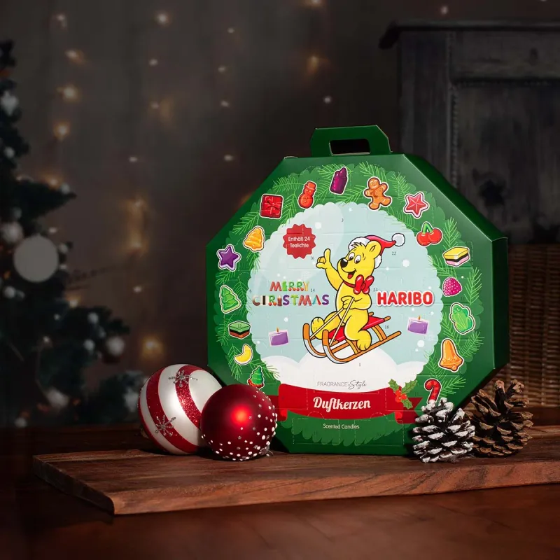 Haribo - Adventskalender  met theelichtjes - Magisch wachten op Kerstmis