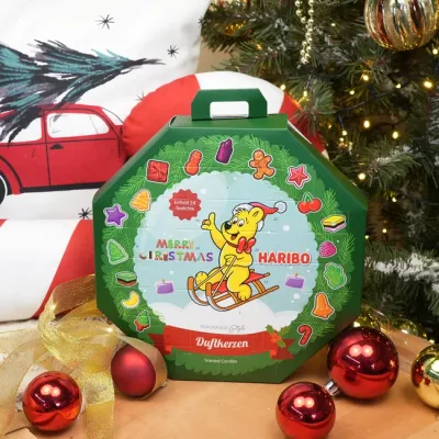 Haribo - Adventskalender  met theelichtjes - Magisch wachten op Kerstmis
