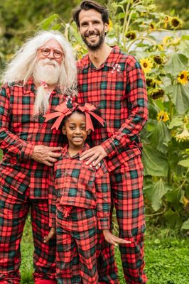 Woody - Heren Kerst - Rood-groene flanellen doorknooppyjama