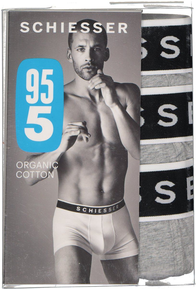 Schiesser - 3-pack Herenboxers 95/5 - Grijs