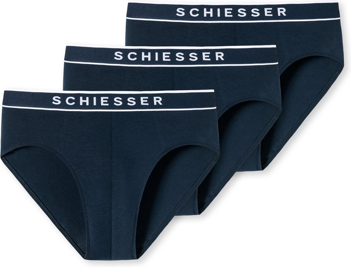 Schiesser - 3-pack Rio Slips 95/5 - Donkerblauw