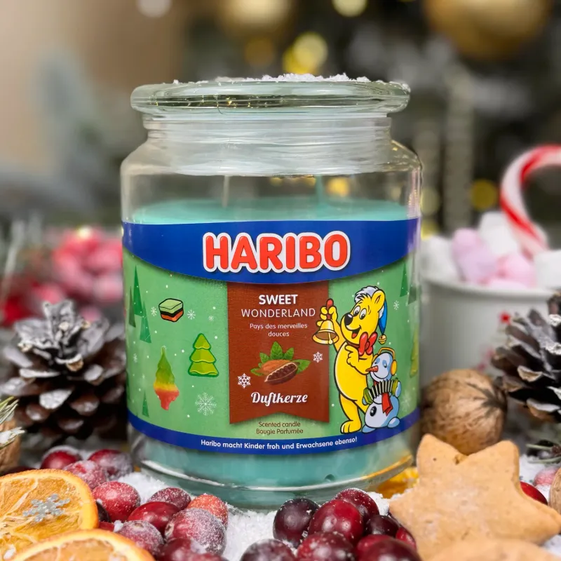 Haribo Sweet Wonderland Scented Candle – Mint Chocolate | 510g | Christmas Edition